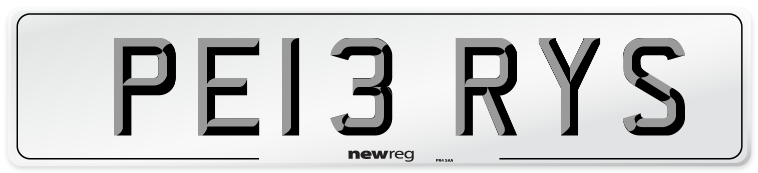 PE13 RYS Number Plate from New Reg